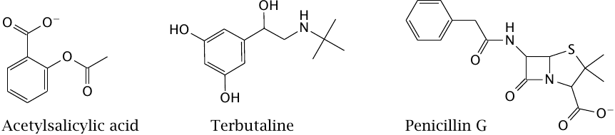 Some drug molecules of more typical size