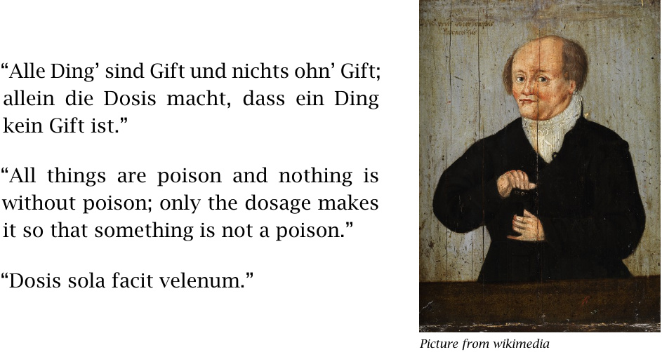 On drugs and poisons: Paracelsus’ maxim