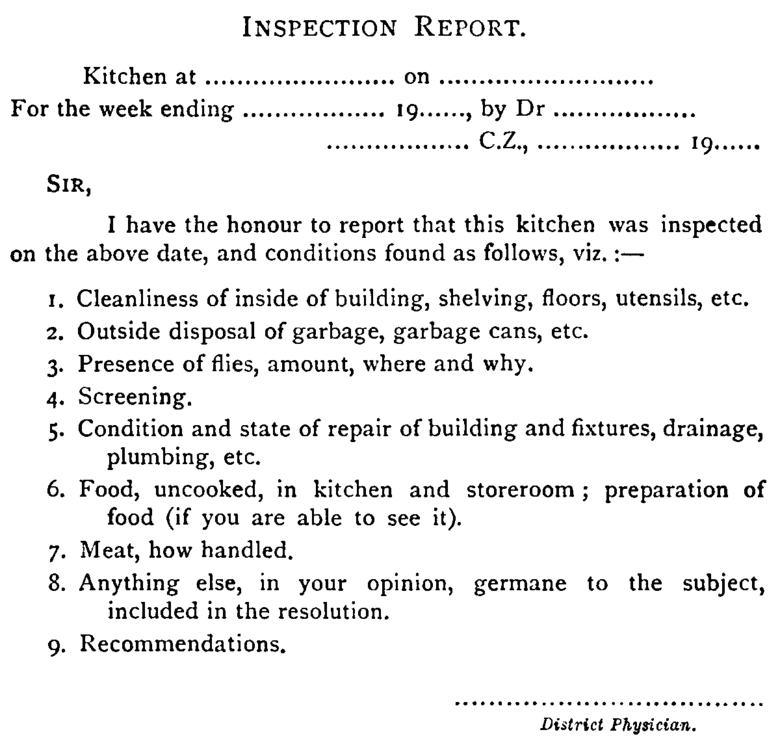 Physician’s report on kitchens